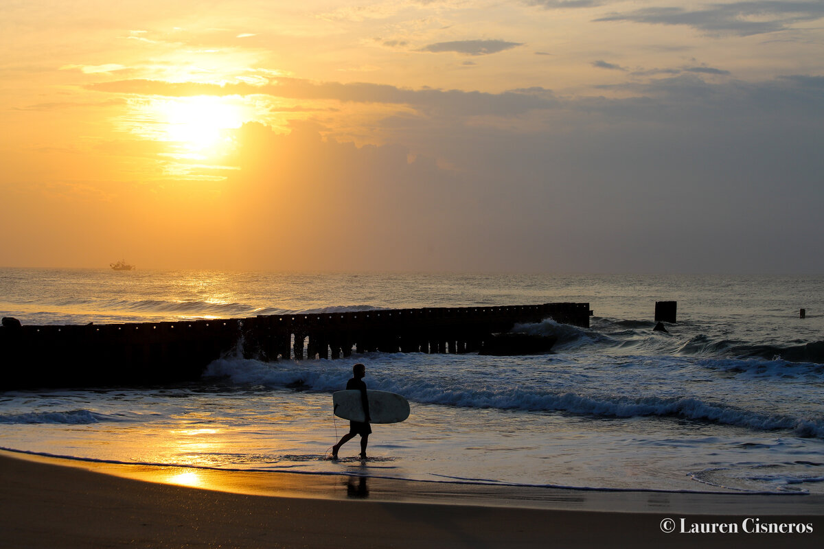 Surfer Catching First Light
