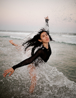Leah Versola in the Surf