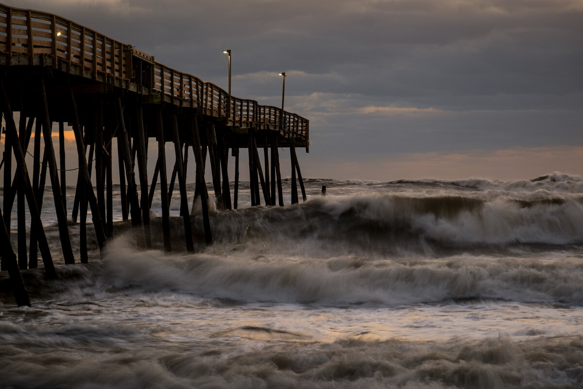 Stormy Surf Beneath the Pier