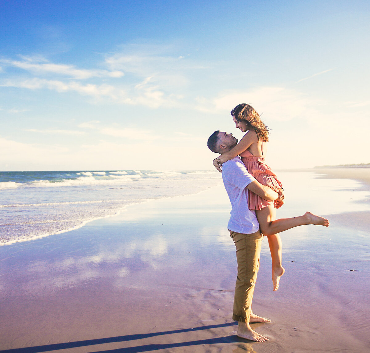 Playful Moment on the Shore