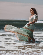 Bridal Gown in the Surf