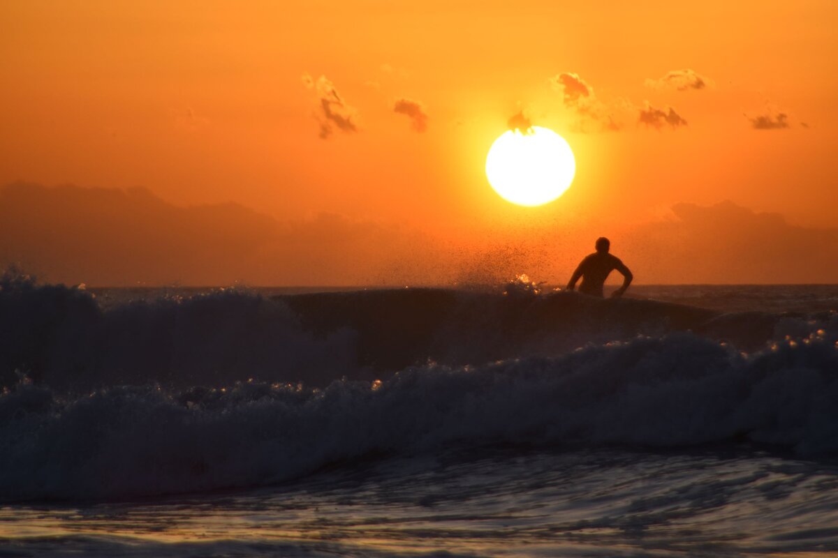 Surfer Silhouette at Sunset