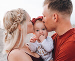 Family Kiss on the Beach