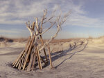 Driftwood Teepee on the Dune