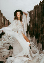 Lace Gown Among the Pilings