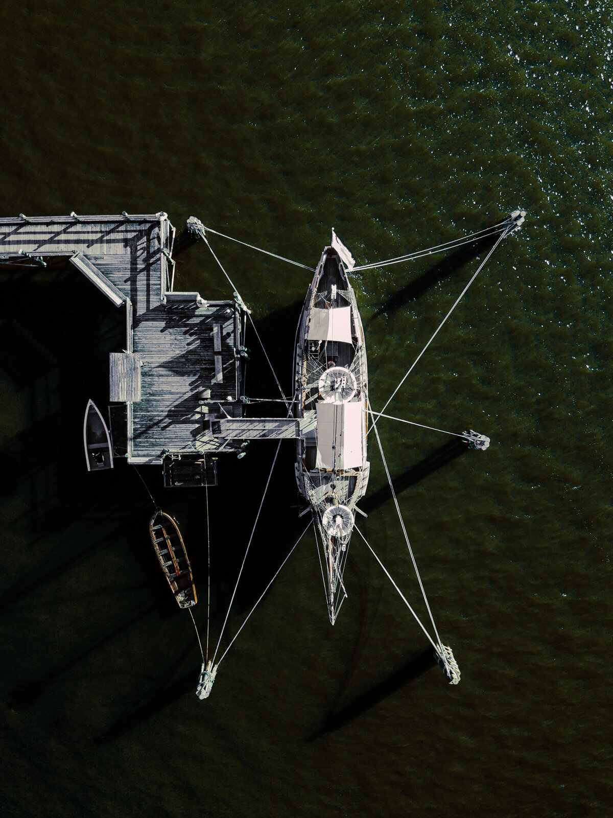 Sailboat at the Dock, Aerial View