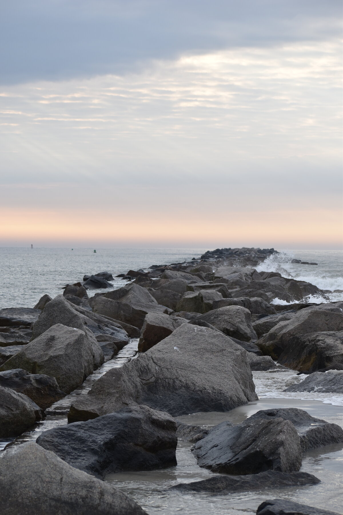 Rock Jetty at Dusk
